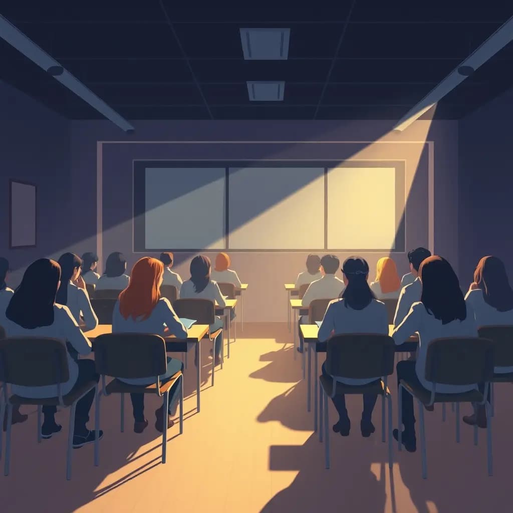 Dream illustration: Exam room full of strangers