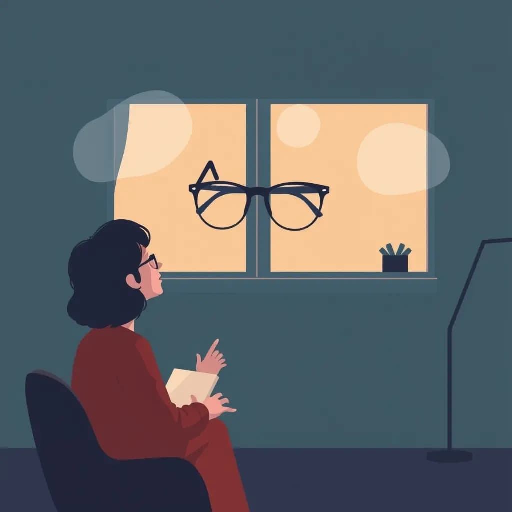 Dream illustration: Eyeglasses vanish mid-conversation
