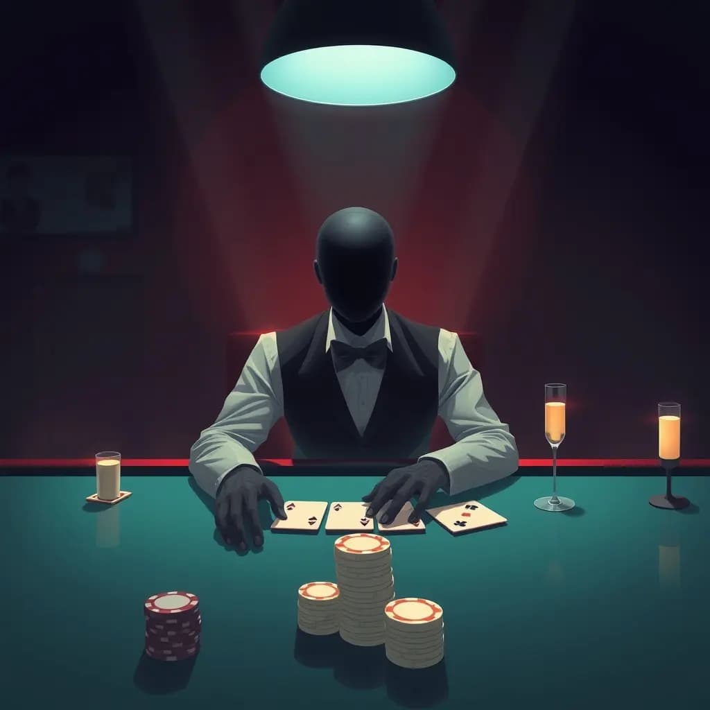 Dream illustration: a Faceless Casino Dealer