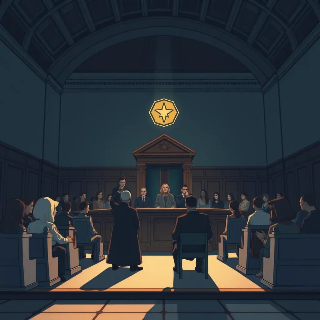 Dream illustration: Facing a Grand Jury in a Hall You Know