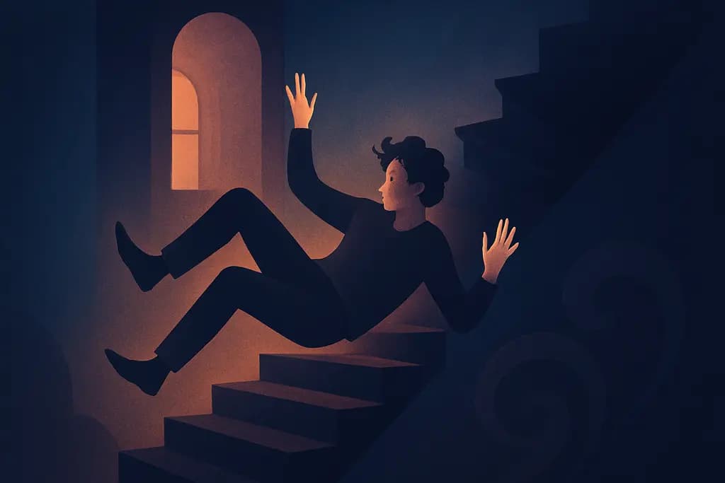 Dream illustration: falling down staircase dream meaning