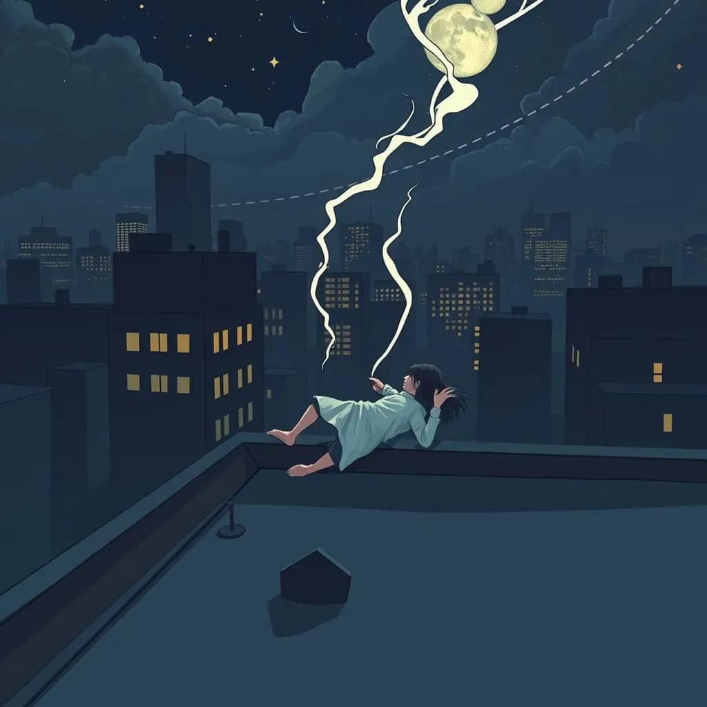 Dream illustration: Falling From a Rooftop