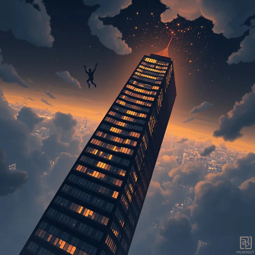 Dream illustration: Falling from skyscraper