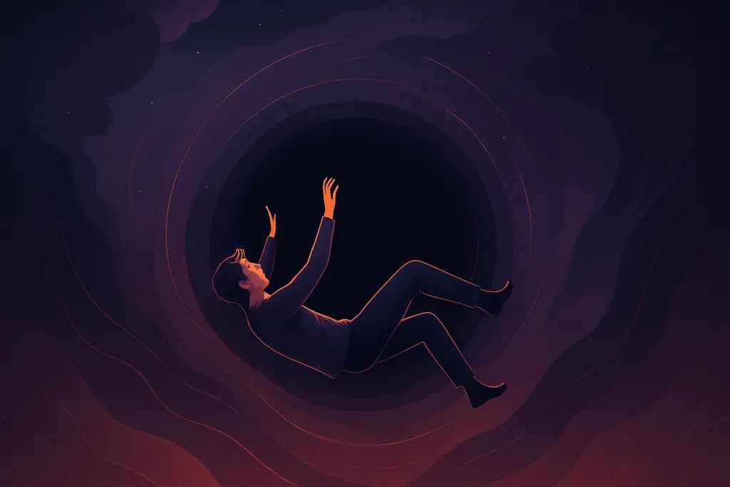 Dream illustration: Falling into an abyss or void