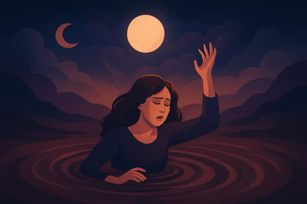 Dream illustration: Falling into quicksand