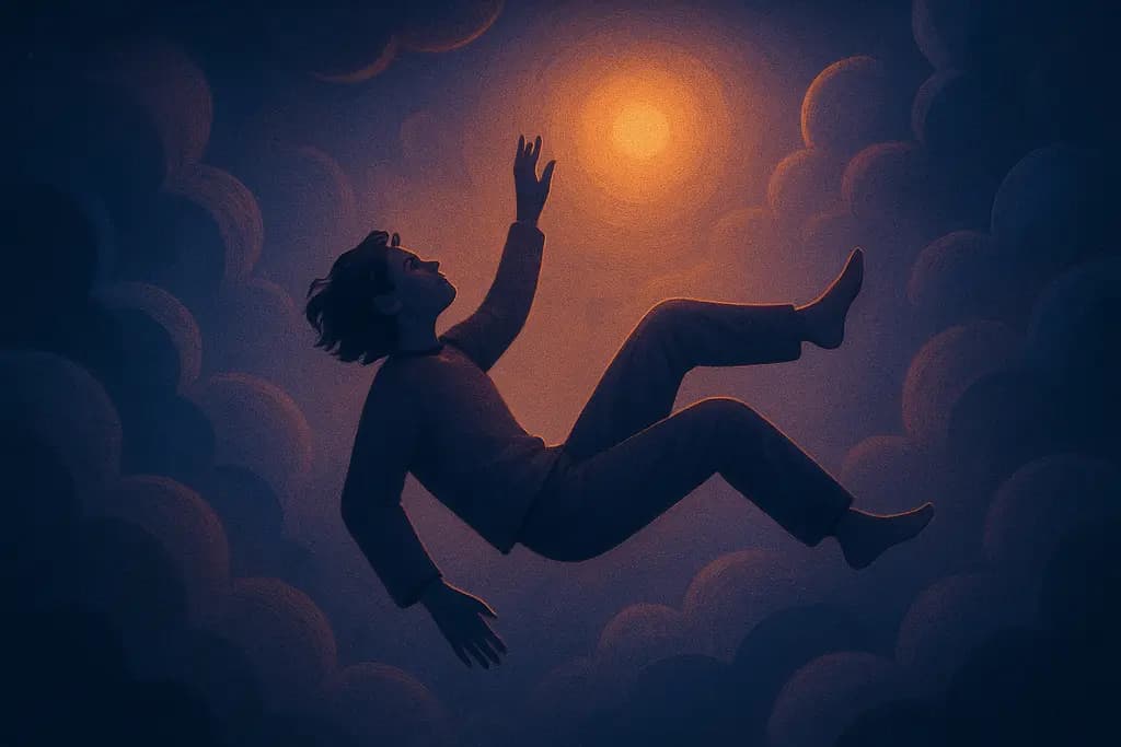Dream illustration: Falling upwards