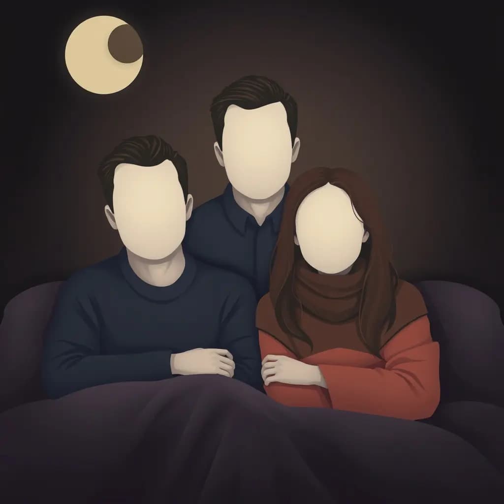 Dream illustration: Family photo with blank faces