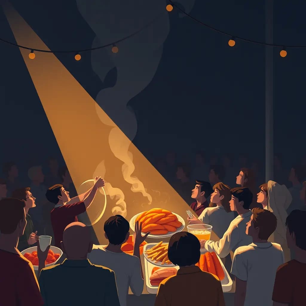 Dream illustration: Feeding a hungry crowd