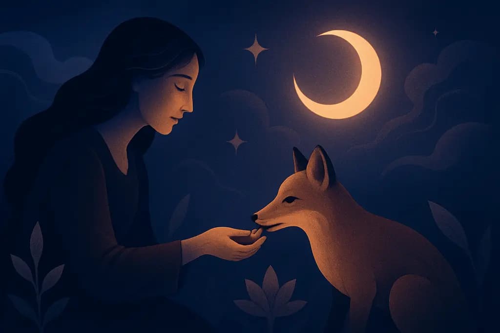 Dream illustration: Feeding a wild animal