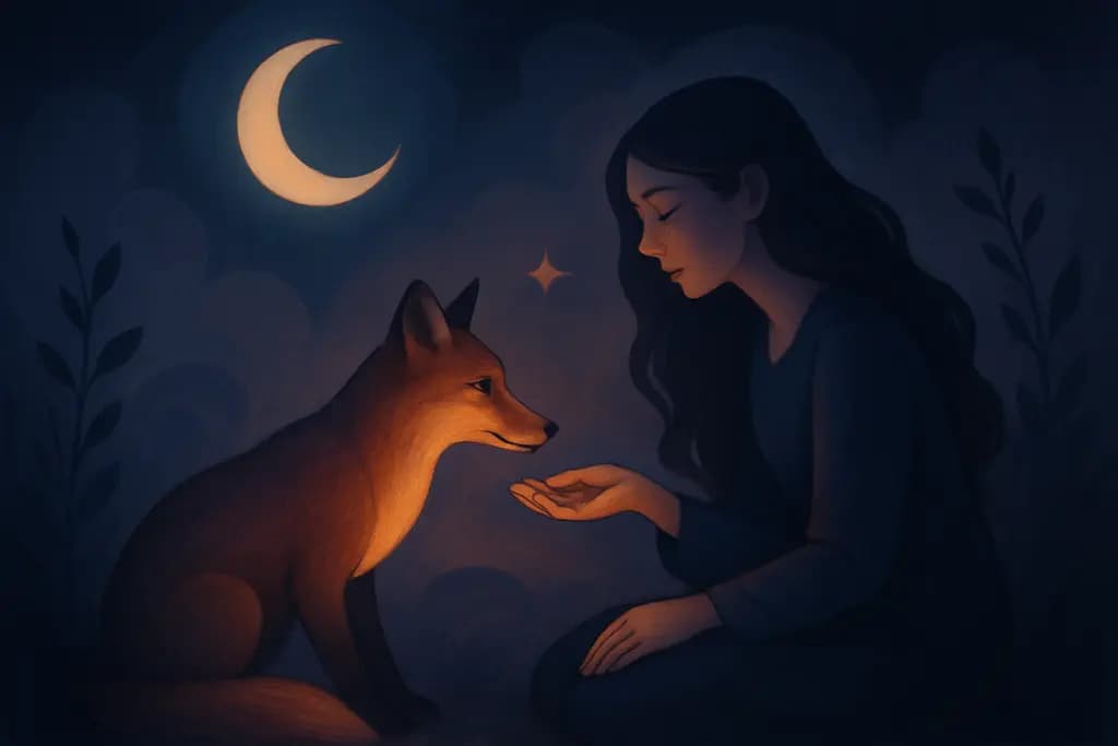 Dream illustration: Feeding a wild fox