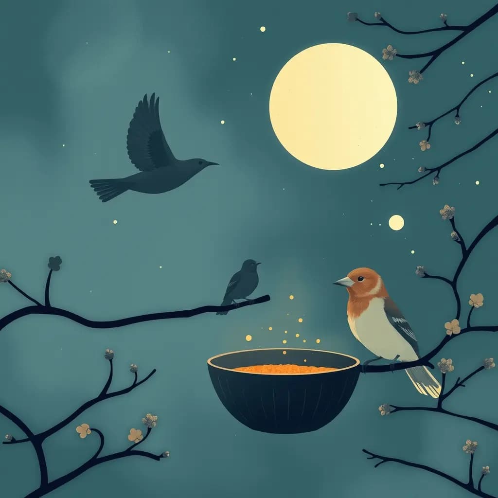Dream illustration: Feeding birds