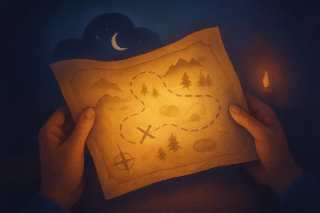 Dream illustration: Finding a secret map