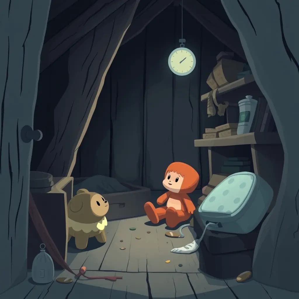 Dream illustration: Finding childhood toy in attic