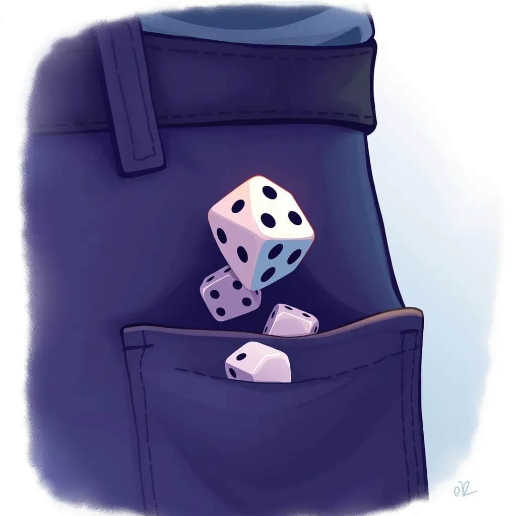 Dream illustration: Finding Dice in Your Pocket