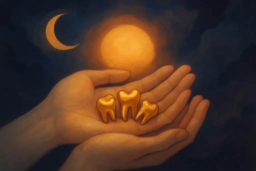 Dream illustration: Finding Teeth Made of Gold