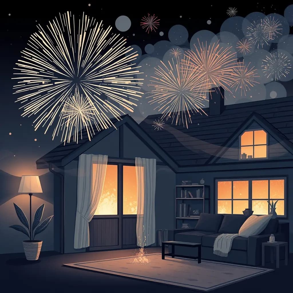 Dream illustration: Fireworks exploding in your house