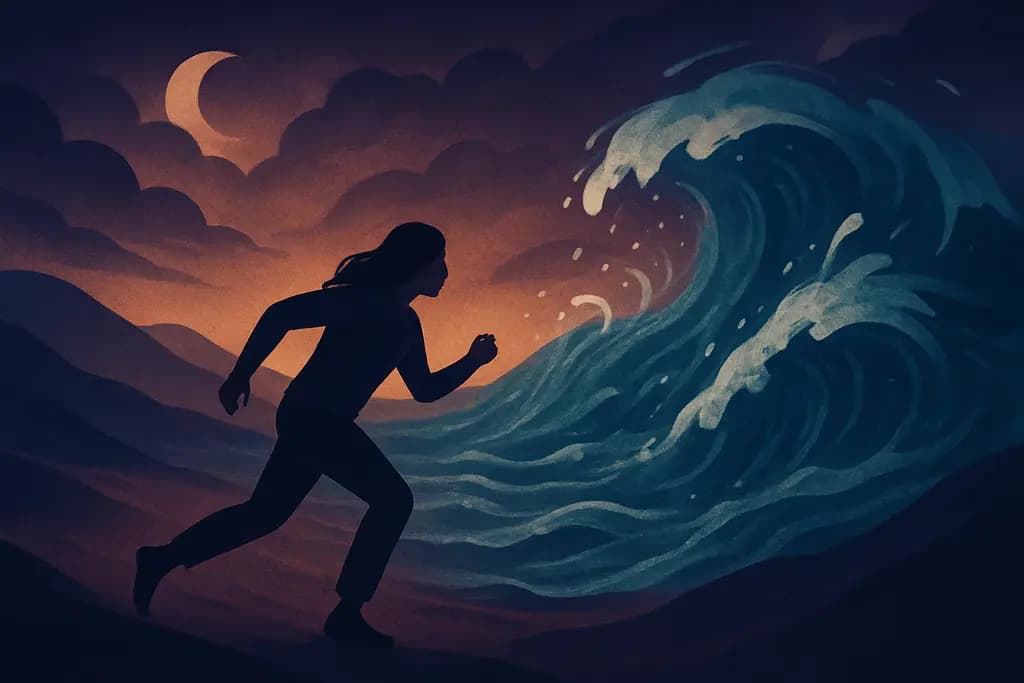 Dream illustration: flash flood chasing me dream meaning