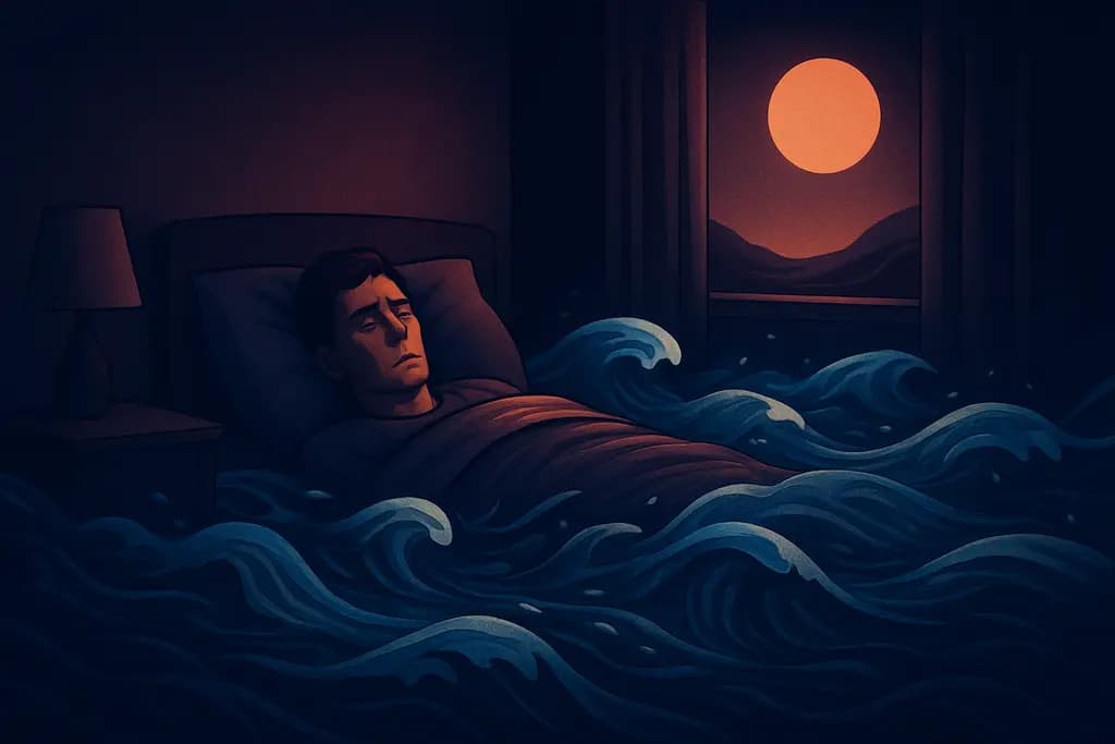 Dream illustration: flash flood in bed