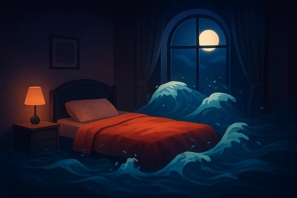 Dream illustration: flash flood in bedroom