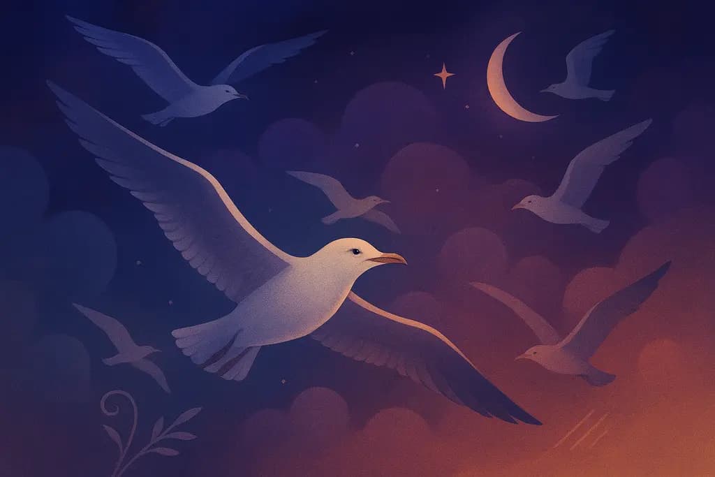 Dream illustration: Flock of seagulls