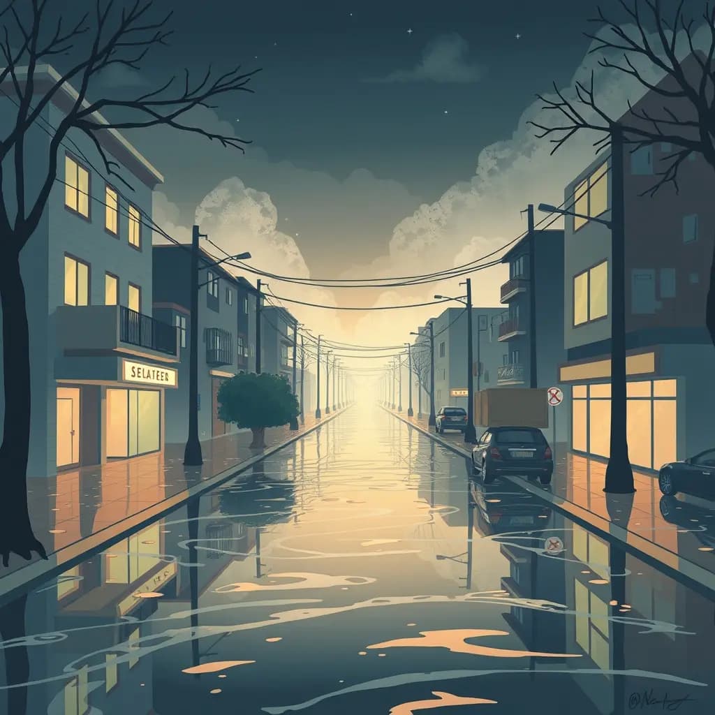 Dream illustration: Flooded streets