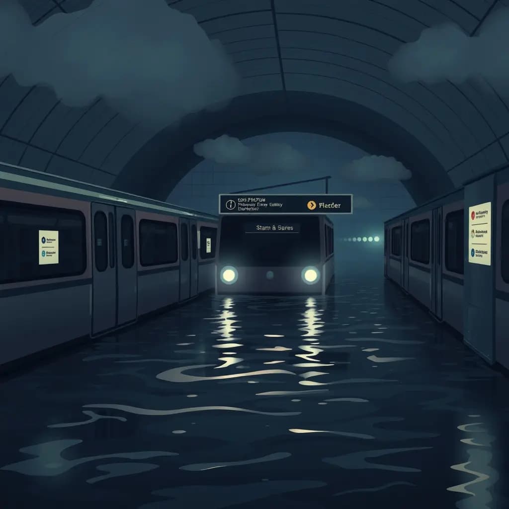 Dream illustration: Flooded subway station