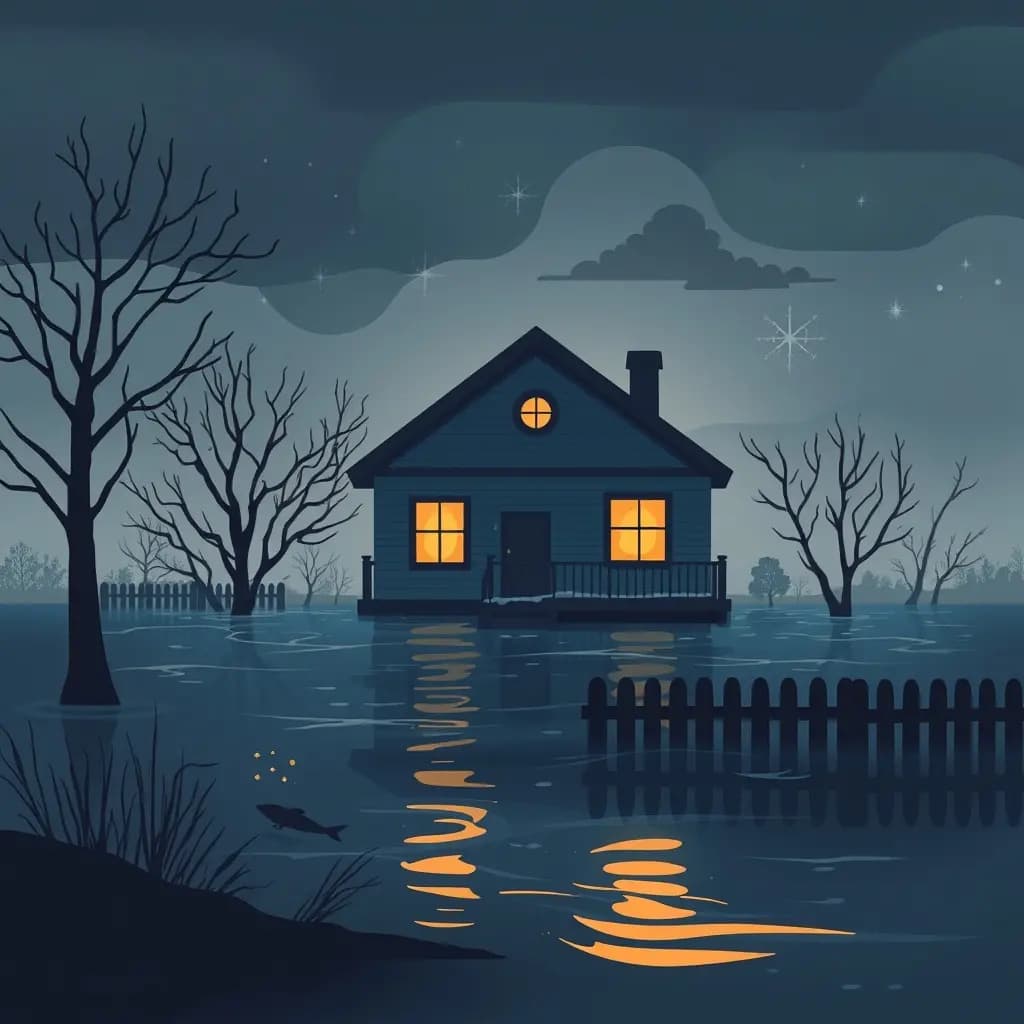 Dream illustration: Flooding house dream