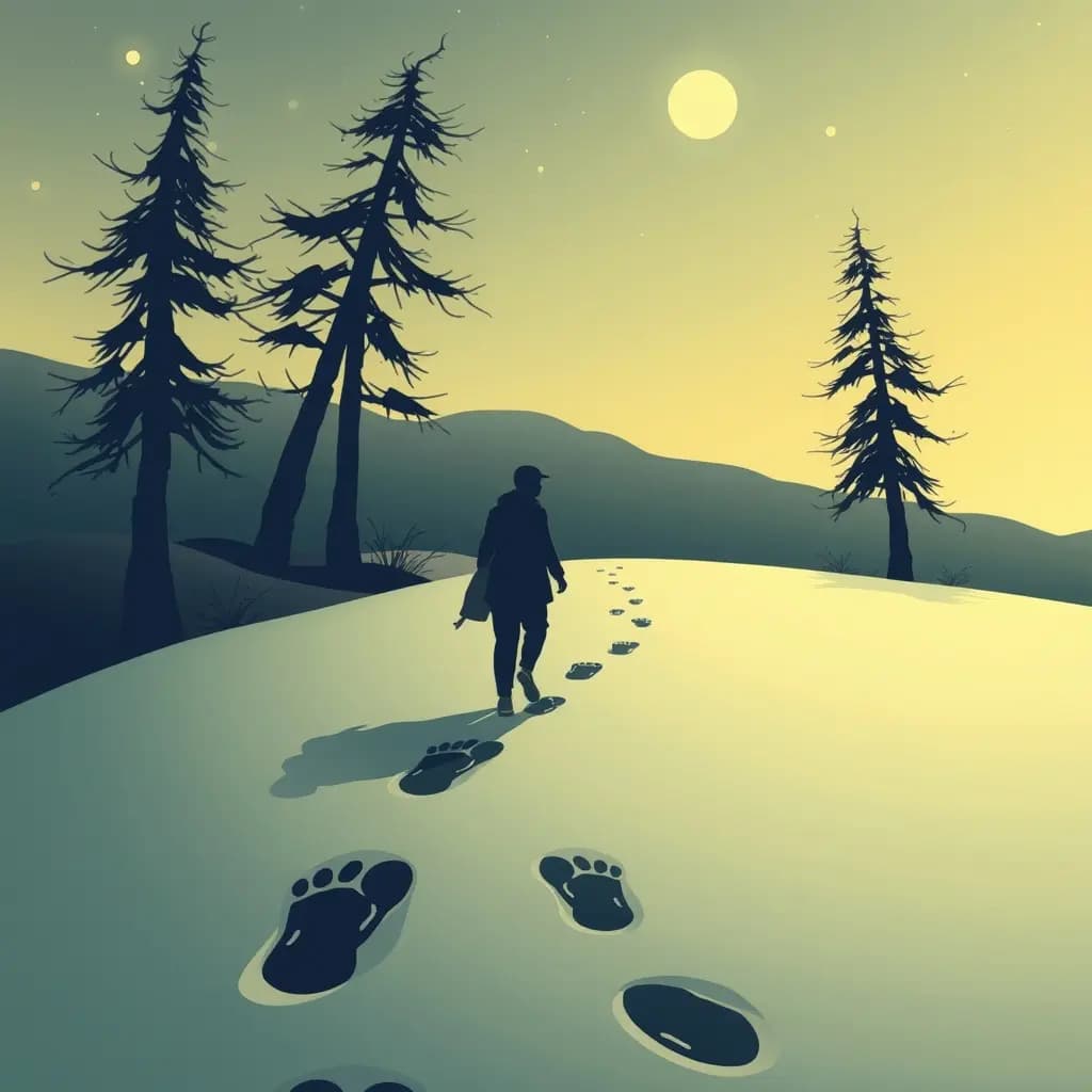 Dream illustration: Following a trail of footprints