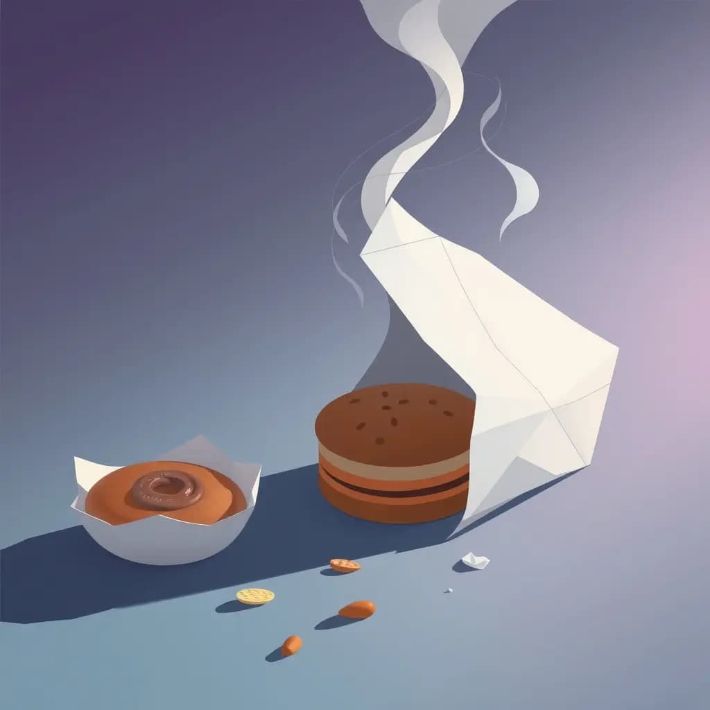 Dream illustration: Food turns to paper