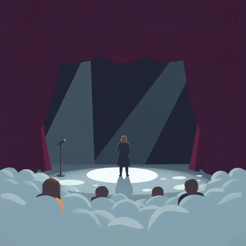 Dream illustration: Forgetting lines on stage