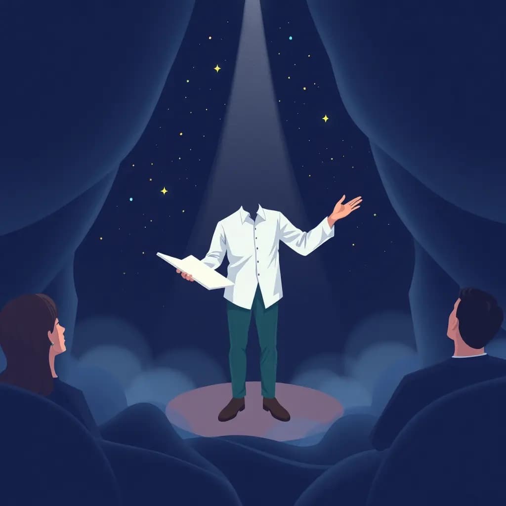 Dream illustration: Forgetting your lines during a speech or presentation