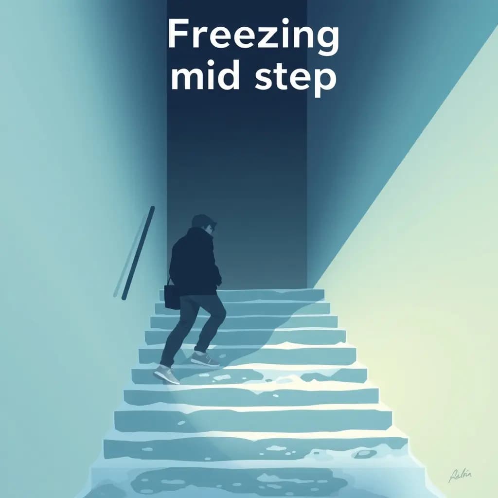 Dream illustration: Freezing mid-step