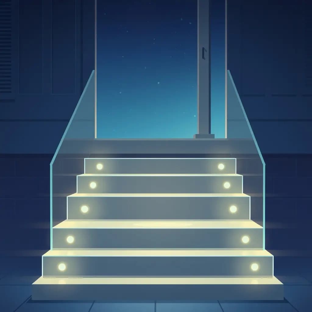 Dream illustration: Front steps made of glass