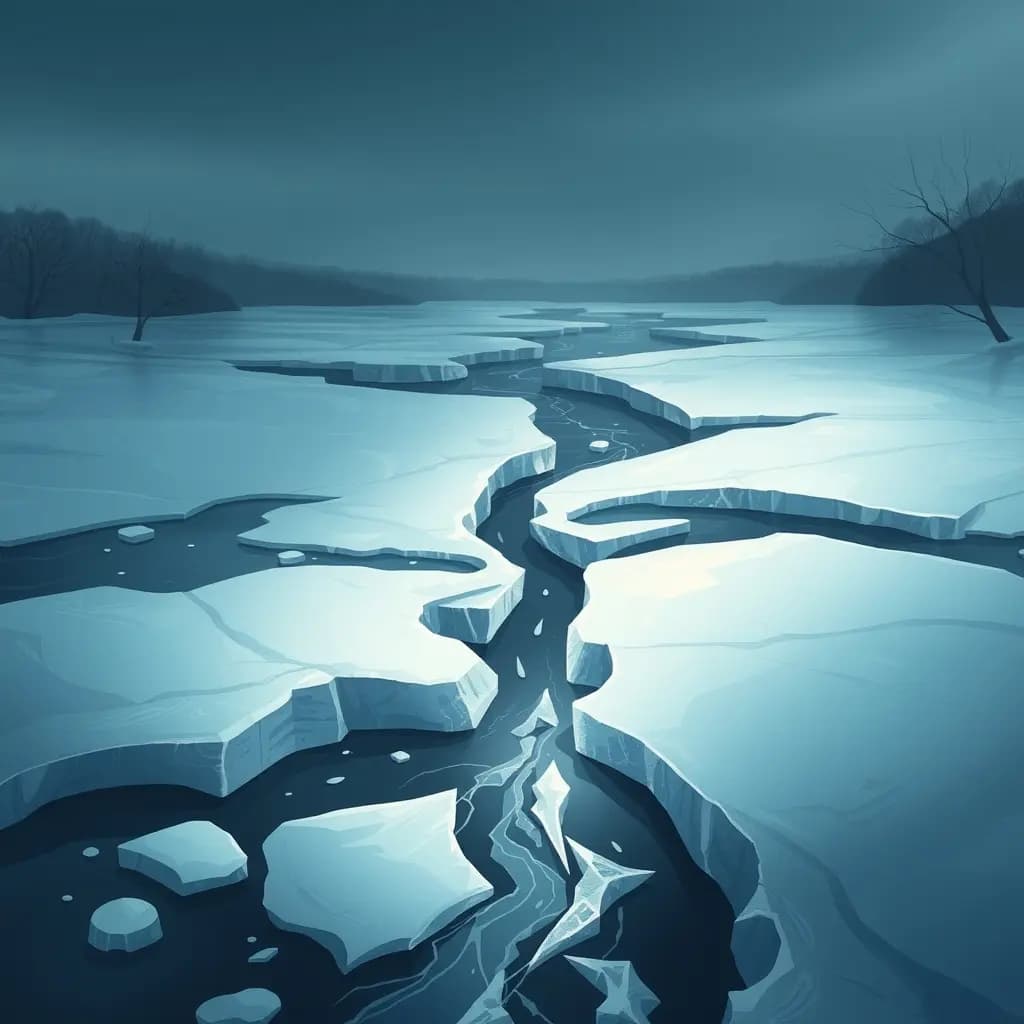 Dream illustration: Frozen river cracking