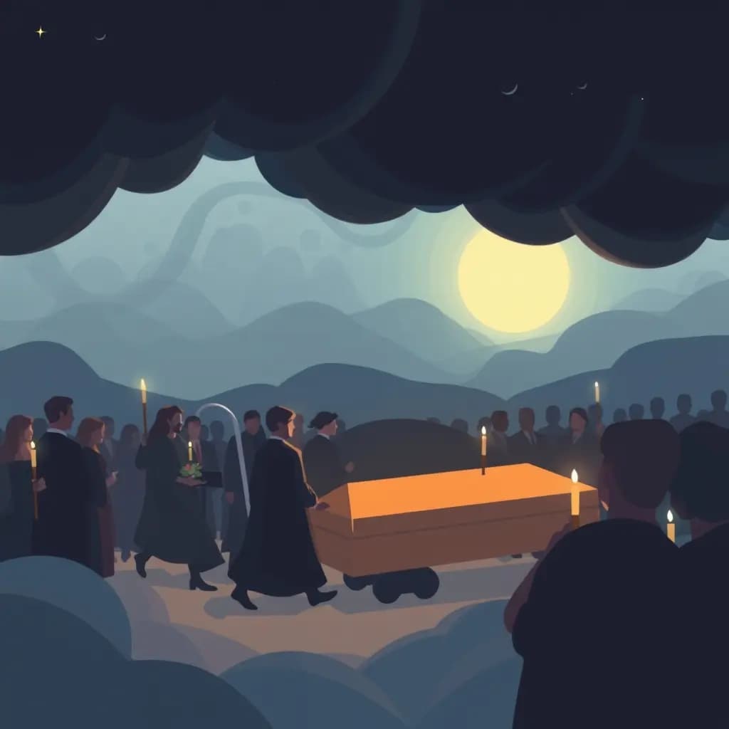Dream illustration: Funeral procession without coffin