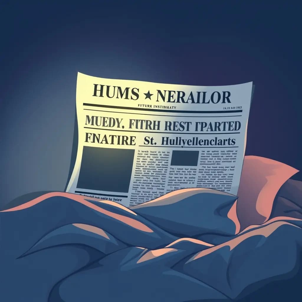 Dream illustration: Future newspaper headline appears