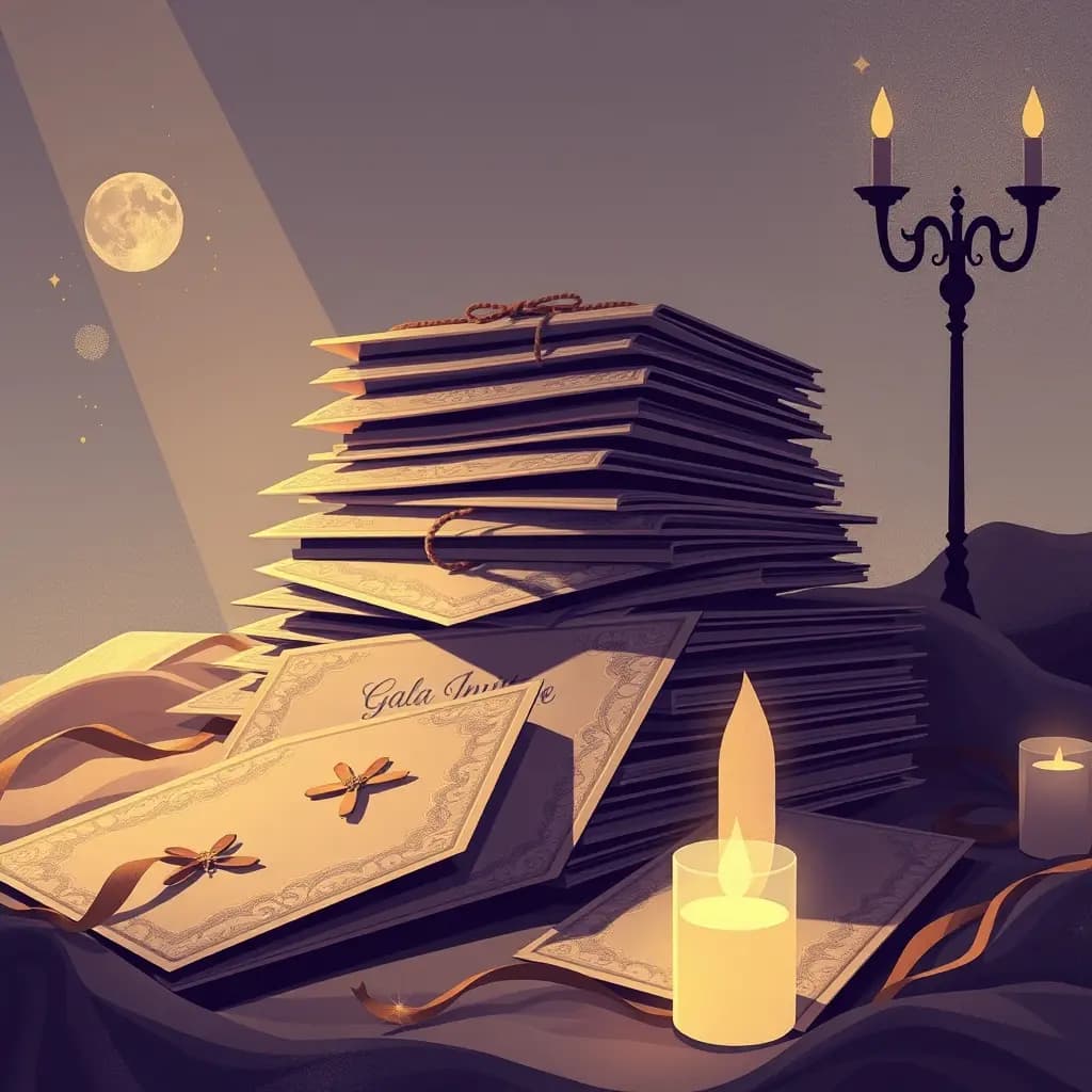 Dream illustration: Gala invitations pile up