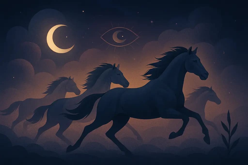 Dream illustration: Galloping horses