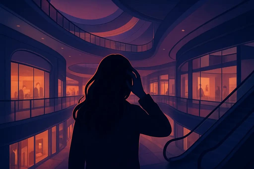 Dream illustration: Getting lost in a shopping mall