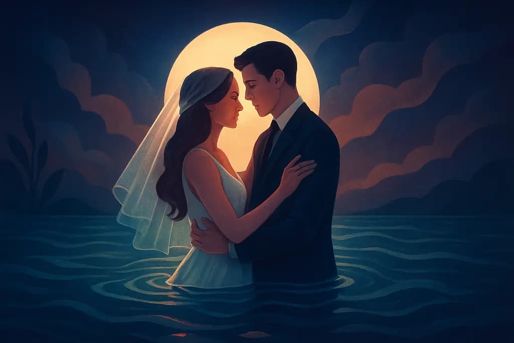 Dream illustration: getting married in water dream meaning