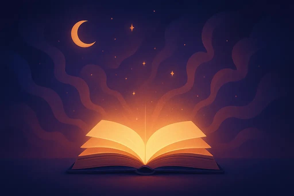 Dream illustration: Glowing book