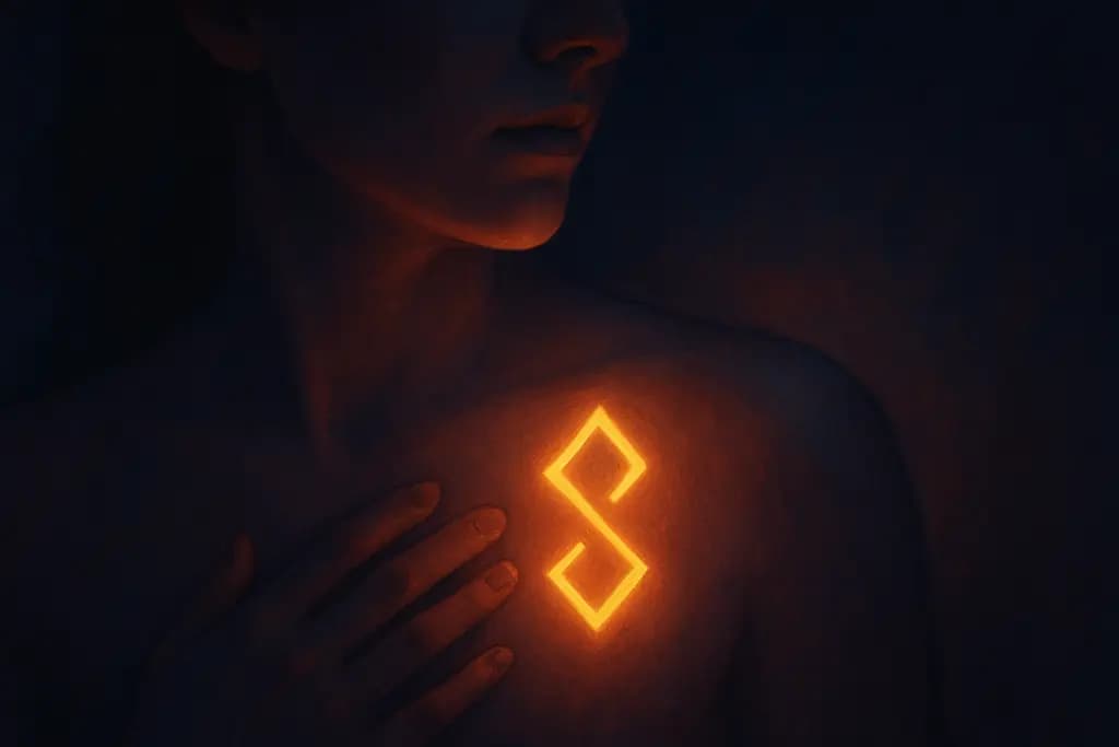 Dream illustration: Glowing symbol or rune on your skin