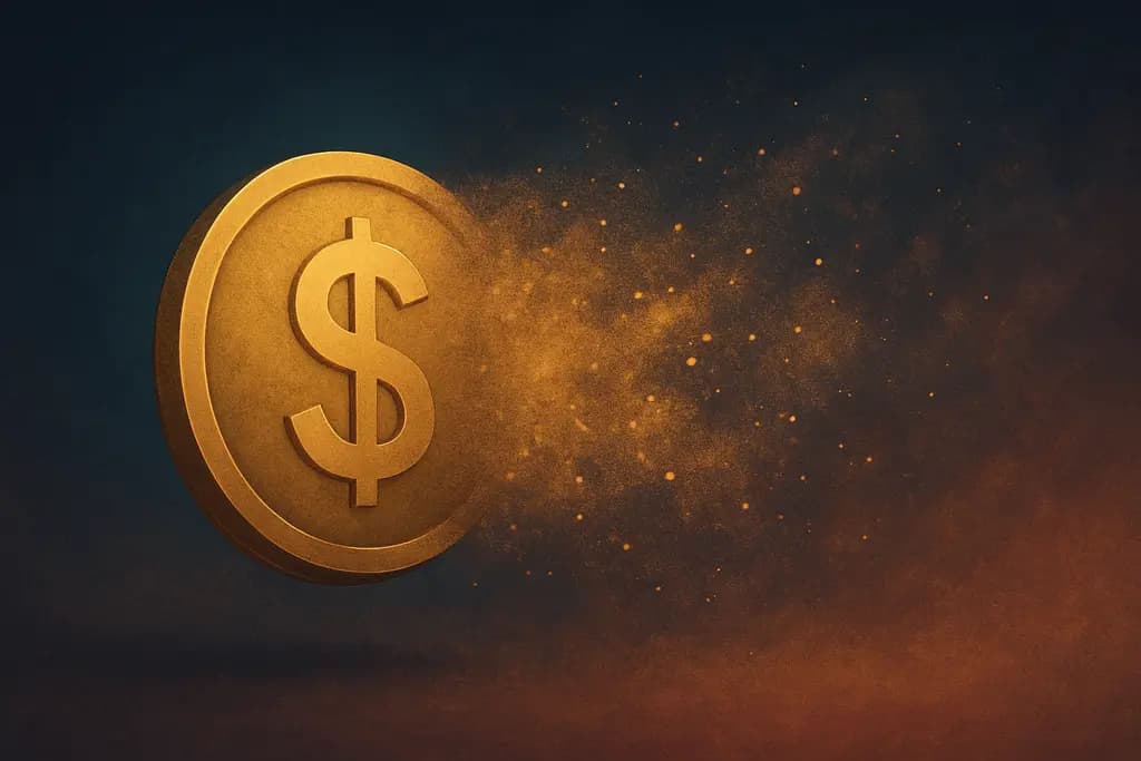 Dream illustration: Gold coins turning to dust