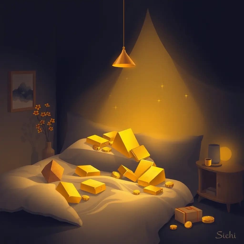 Dream illustration: Gold objects everywhere