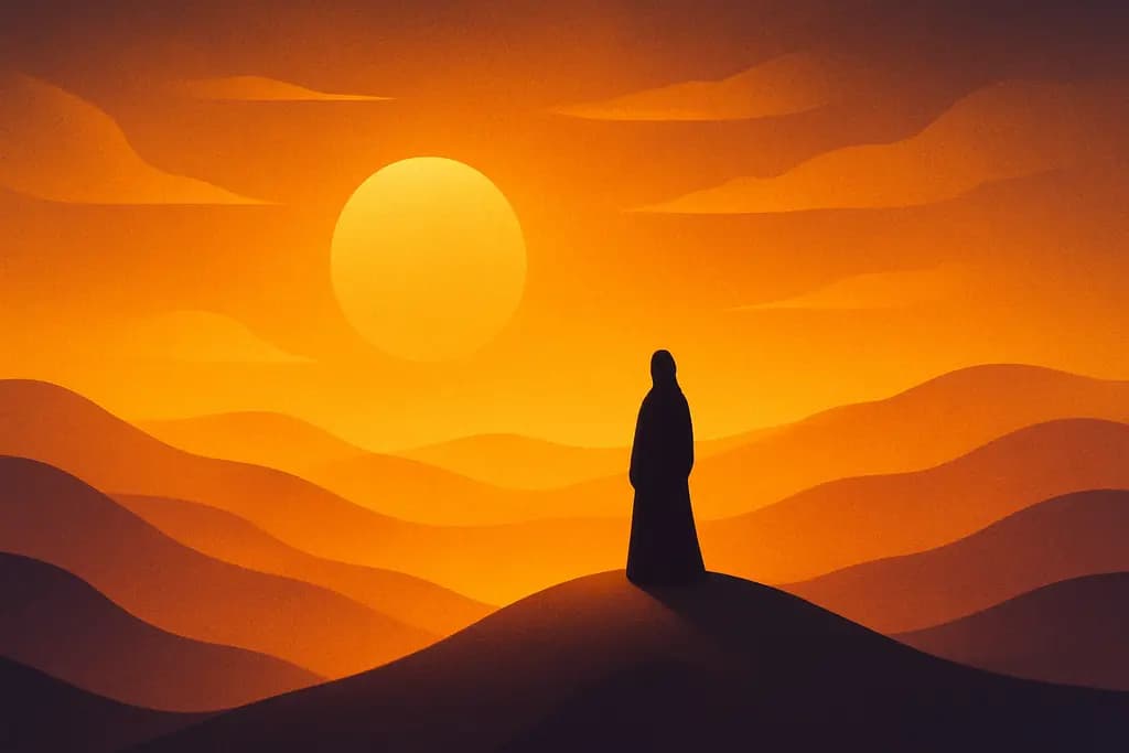 Dream illustration: Golden haze at sunset