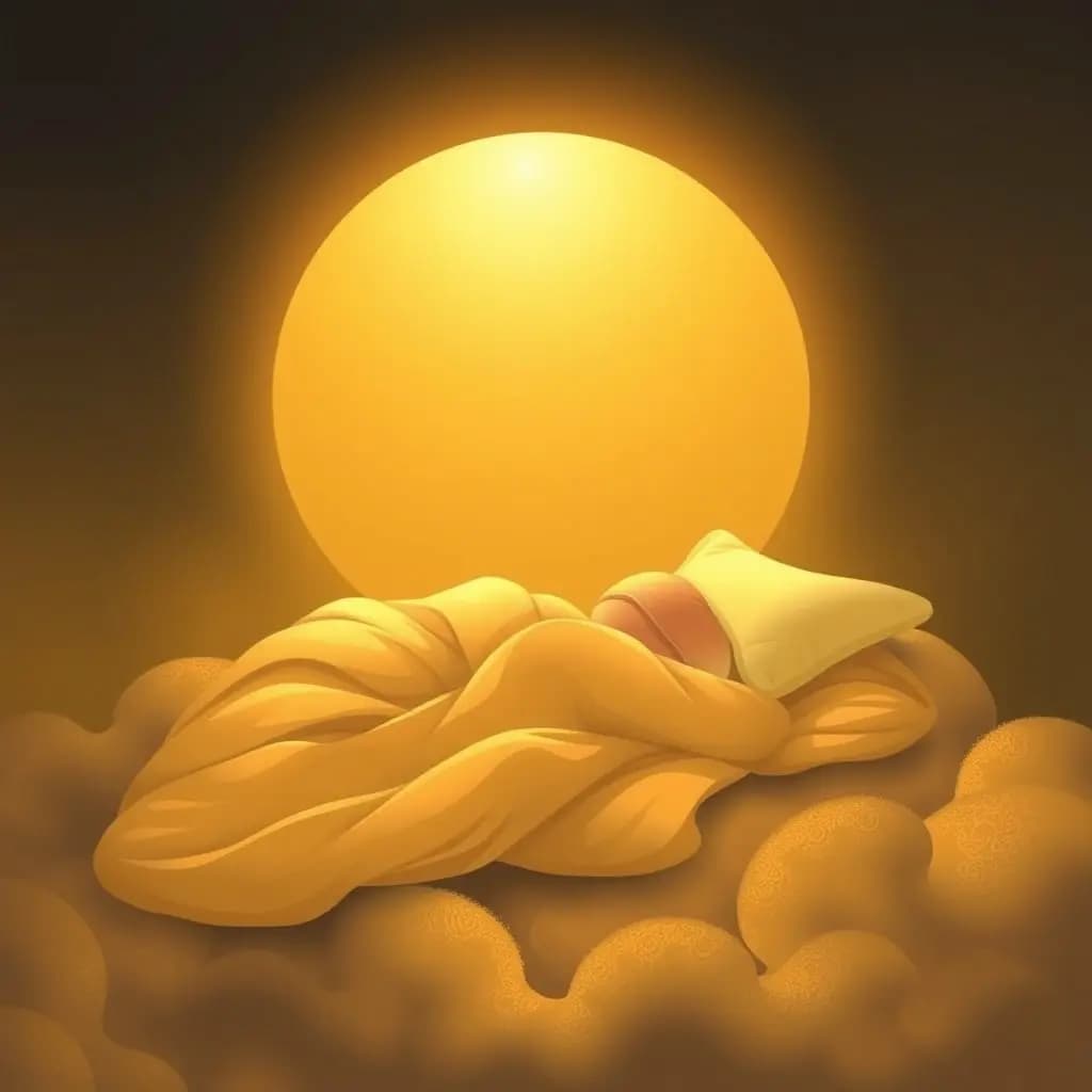 Dream illustration: Golden-hued dream
