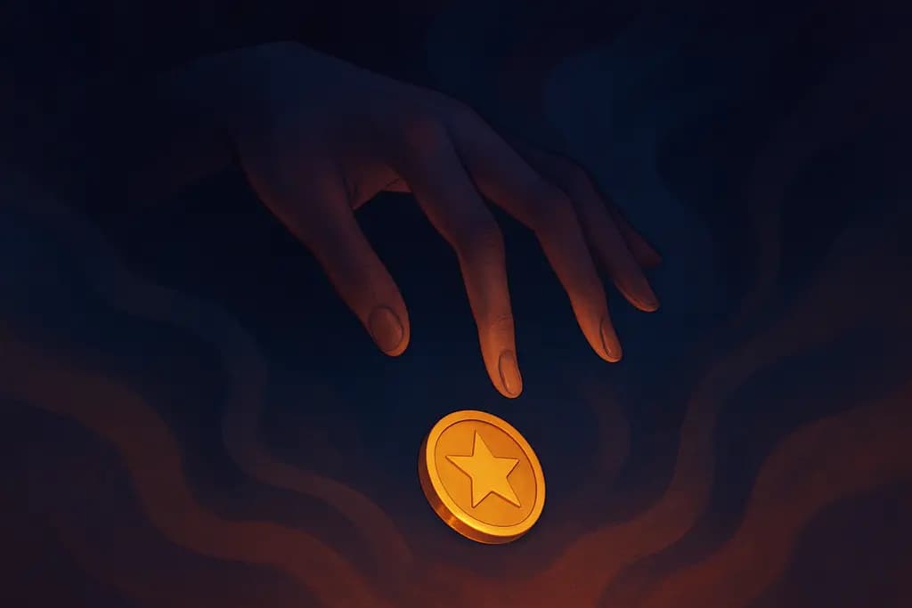 Dream illustration: Golden Token Slipping Through Fingers