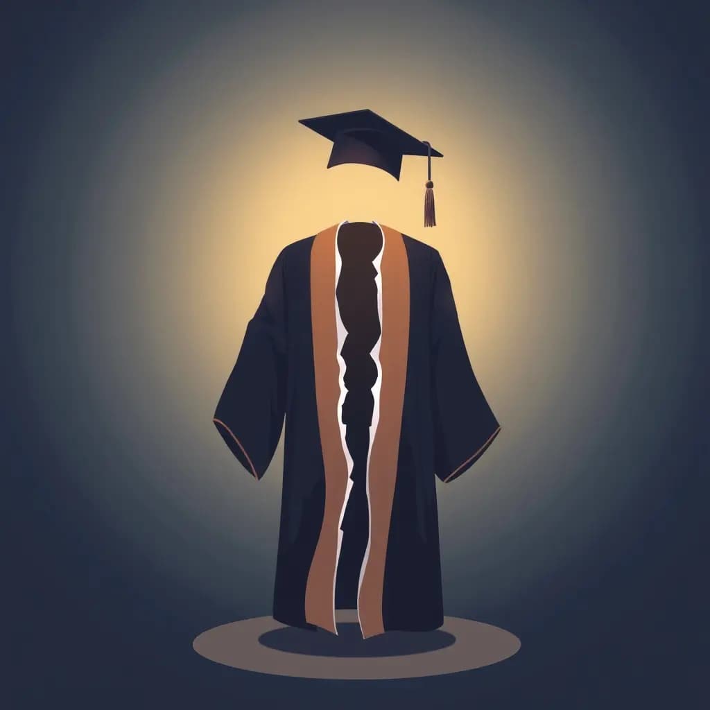 Dream illustration: Graduation robe torn