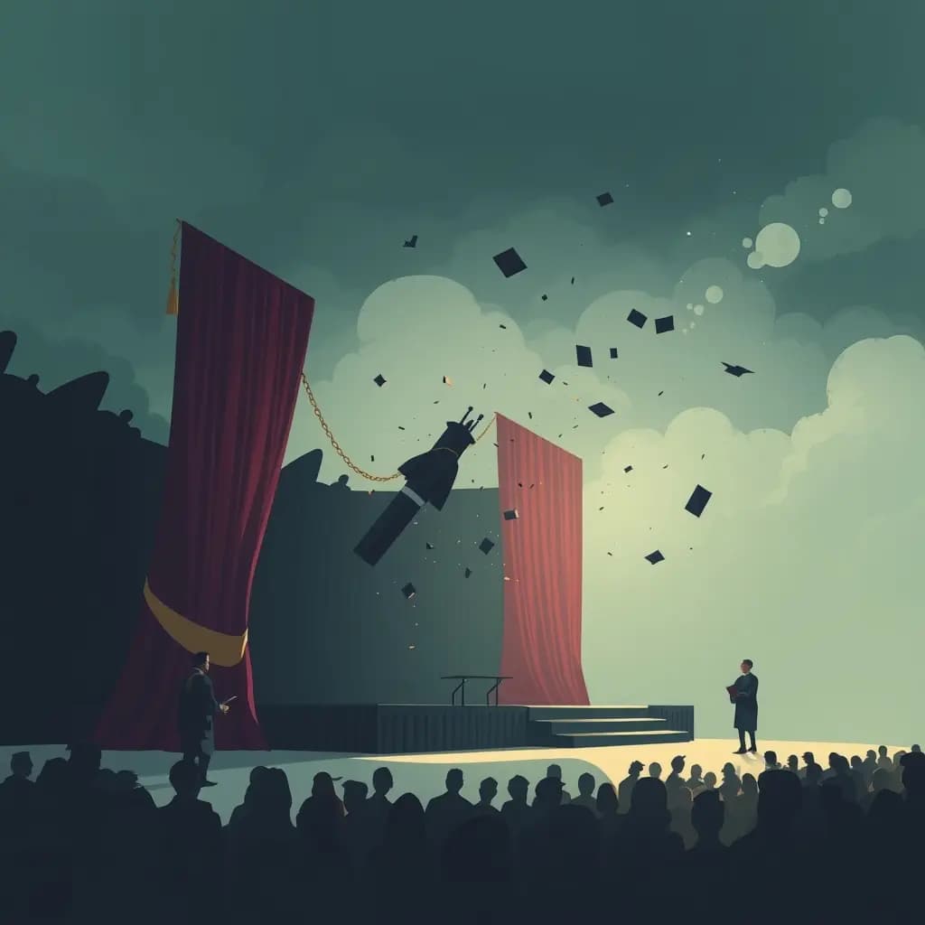 Dream illustration: Graduation stage collapses