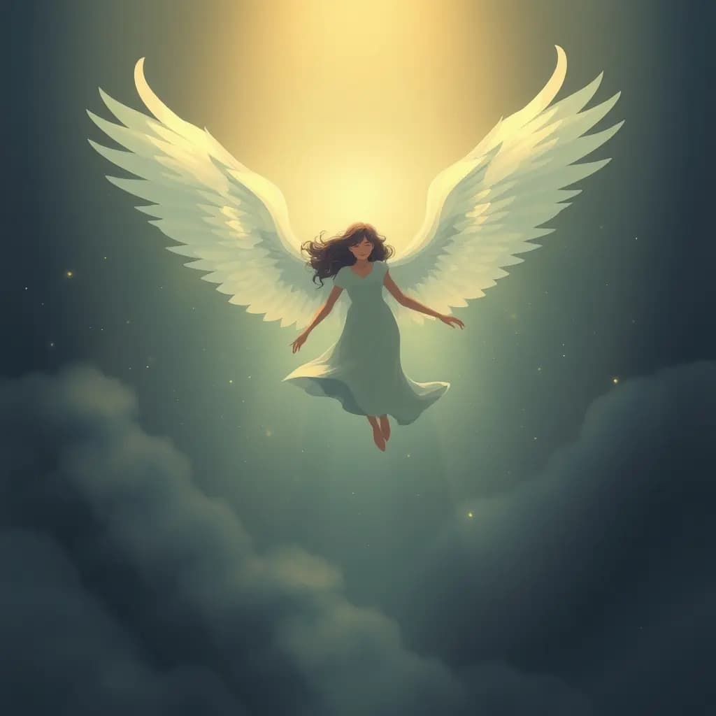 Dream illustration: Growing wings and flying